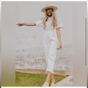 FREE PEOPLE Cream Marci Jumpsuit L